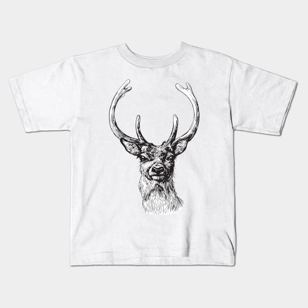 Deer Kids T-Shirt by katerinamk